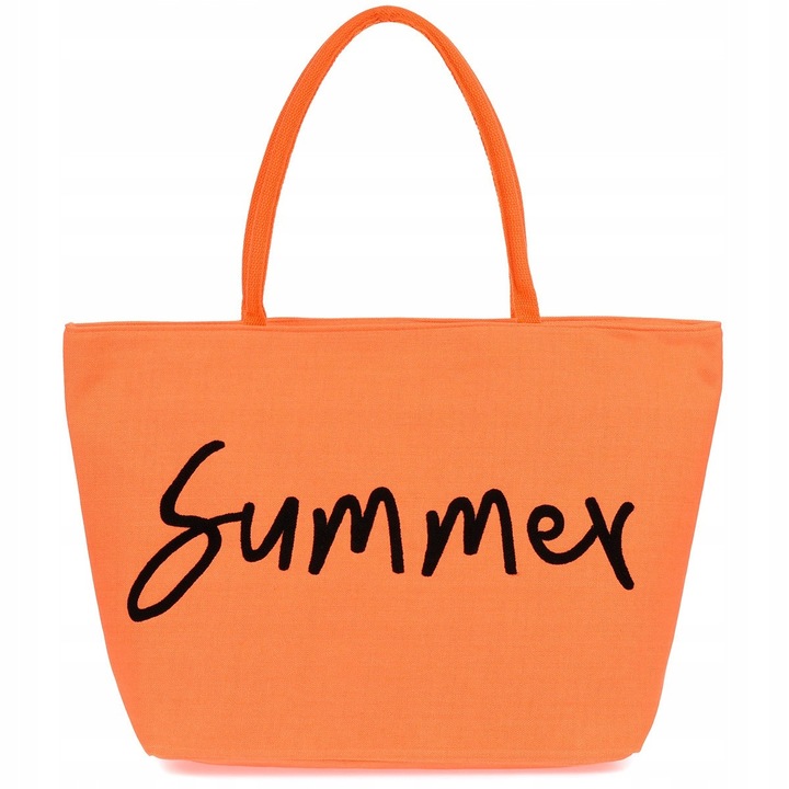 Strandtáska, nyári modell, narancssárga, 50x34x16cm, cipzárral, könnyen tisztítható