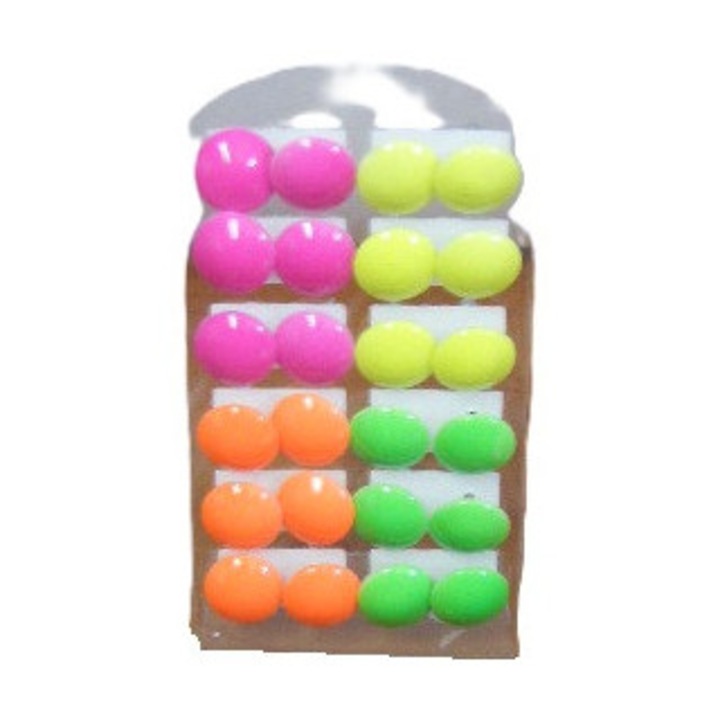 Set cercei SANDEX 12 perechi, fluo