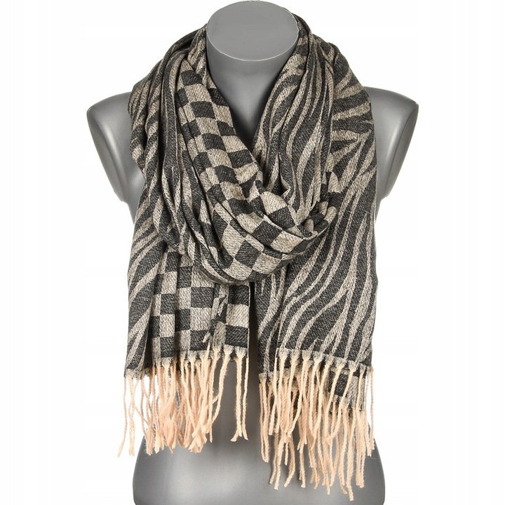 Sal dama mare, model ST-23, multicolor, 180x65cm, 50% bumbac, 50% viscoza