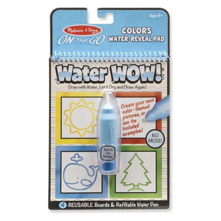 WaterWOW Színek és Formák Vízfesték Kifestőkönyv Készlet, Melissa & Doug, többszínű