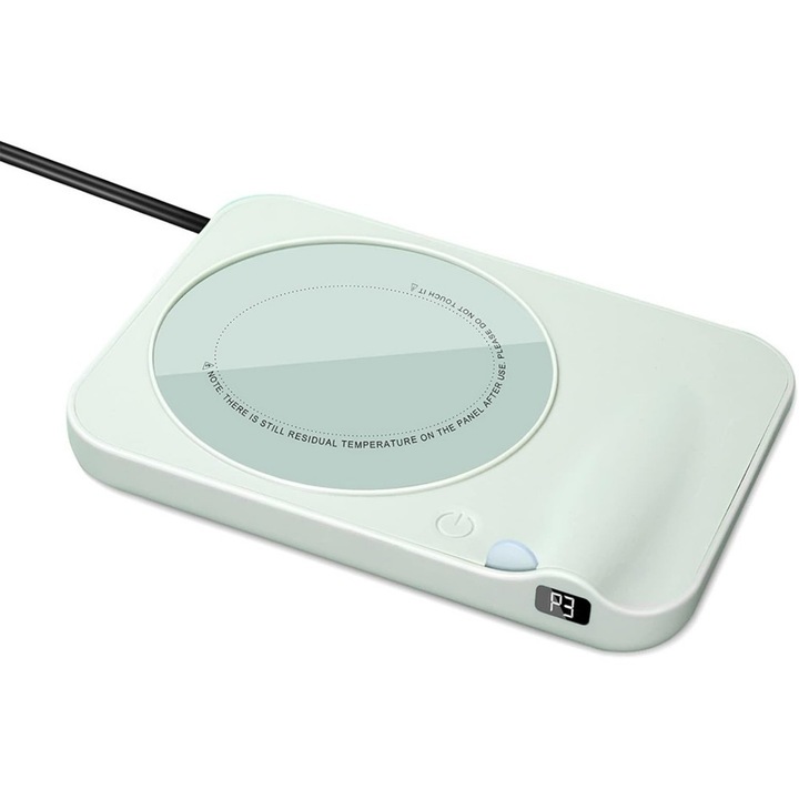 Coaster incalzitor pentru cana, material durabil, utilizare usoara, verde