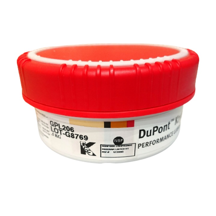 Solutie pentru rulmenti/supape/garnituri, DuPont Krytox GPL206, alb, 500g