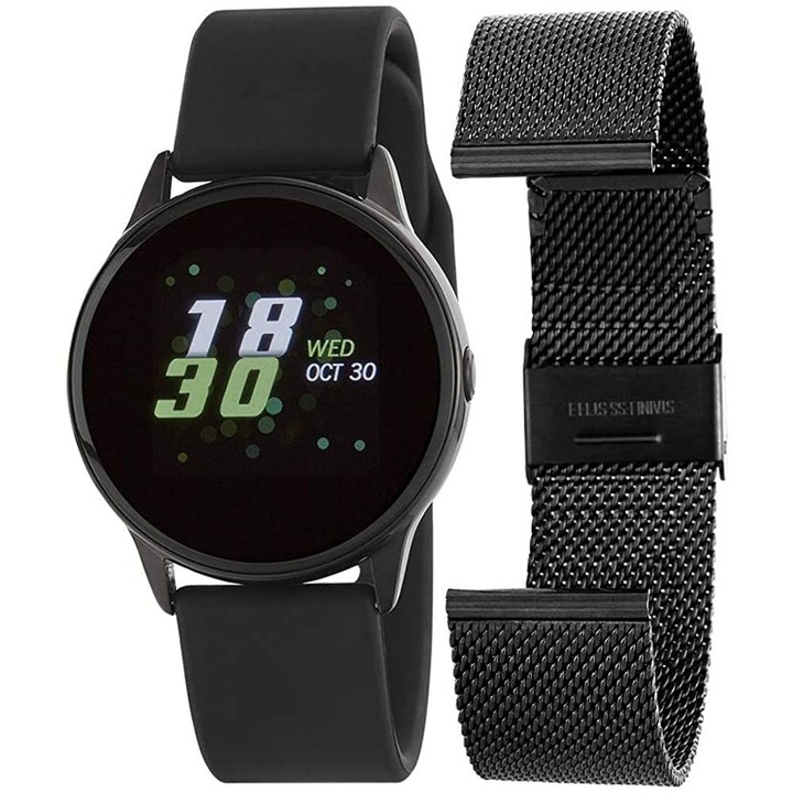 Marea B58001/1 okosóra, fekete, 39 mm, gumiszíjjal, több funkcióval, IP68 védettséggel
