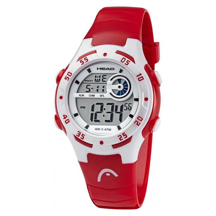 Ceas sport dama, Head, alb/rosu, 38 mm, cu functie de alarma