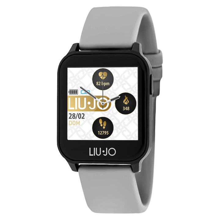 Liu Jo SWLJ008 okosóra, fekete/szürke, 34 mm, Bluetooth-szal, alvásfigyeléssel, 30 méterig vízálló