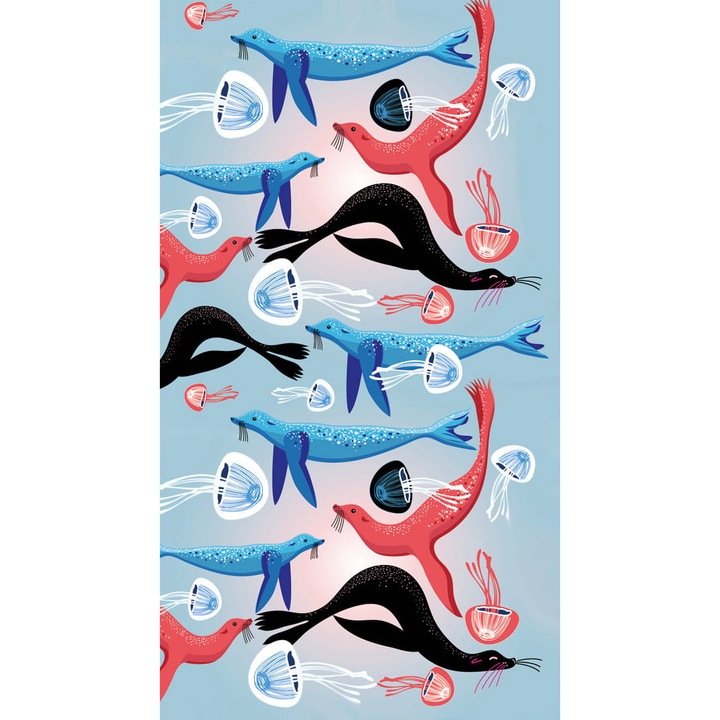 Prosop de plaja CottonWord, 100x180 cm, microfibra, multicolor