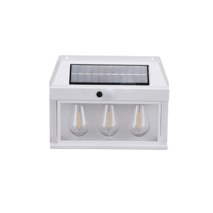 Lampa solara LED cu 3 lampi, 1800 mAh, 24,5x17,5x7cm, culoare neagra