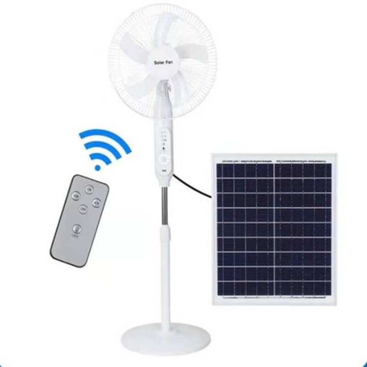 Ventilator cu panou, 25W, 42x35cm, 3-5 ore incarcare, alb