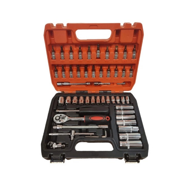 Trusa cheie cu clichet, 53 piese, multicolor