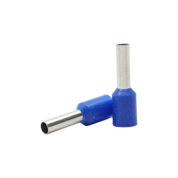 Set 100buc pini terminali izolati, 2.5mmp, albastru, Mentavill