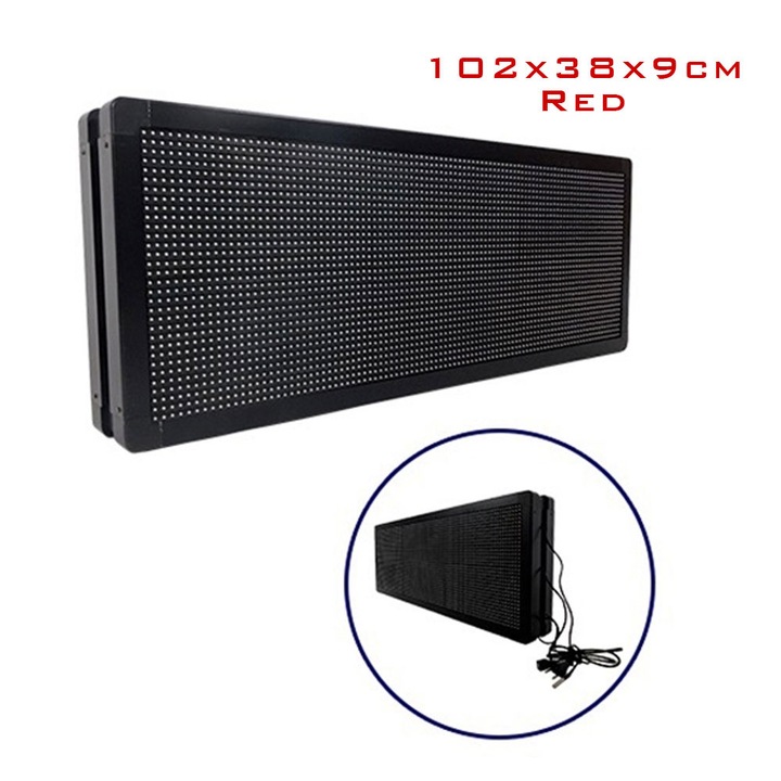 Panou LED cu WiFi, iluminare rosie, 3.072 LED-uri, 102x38x9cm