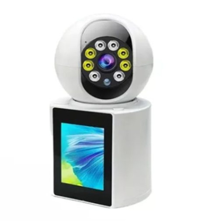 Camera de supraveghere IP WIFI, 2MP, vedere nocturnă, rotire 360, ecran 2.8", 9.5x9.5x18.5cm