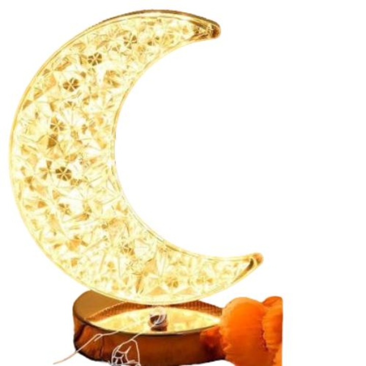 Lampa de veghe wireless, 3 culori lumina, model luna