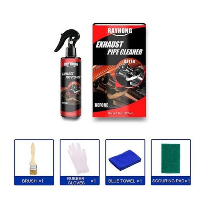 Kit solutie curatare tevi esapament, Rayhong, 120 ml