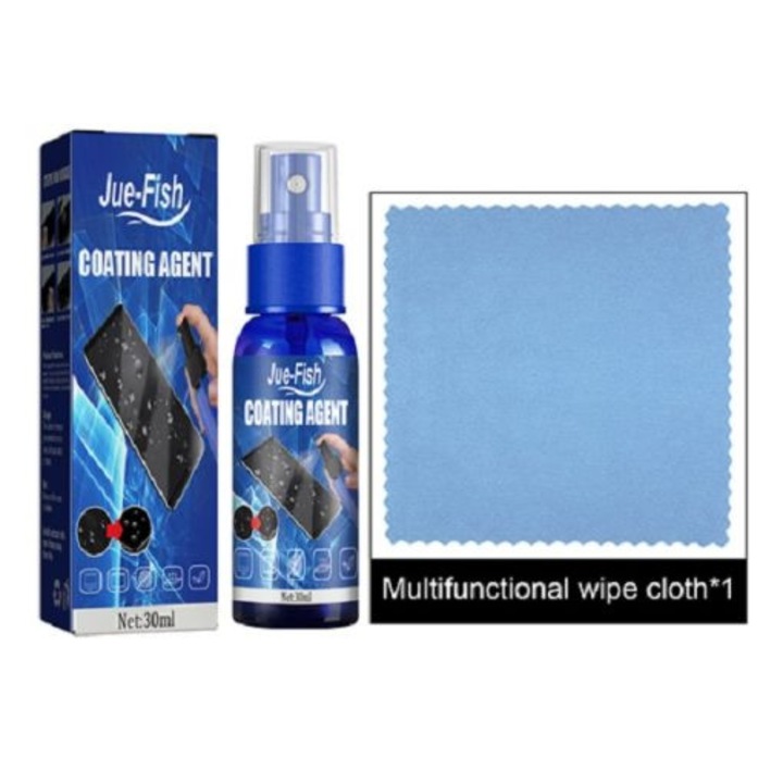 Set solutie/laveta curatare ecran telefon, Jue Fish, 30ml