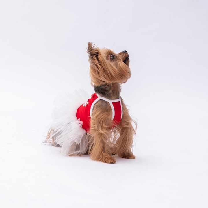 Rochie pentru caini, Pawstar Girl Power, tutu alb, Marime XL