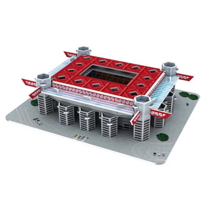 Стадион на Милан - 3D хартиен пъзел на футболен терен, DIY модел за изграждане на стадион, триизмерна играчка за сглобяване