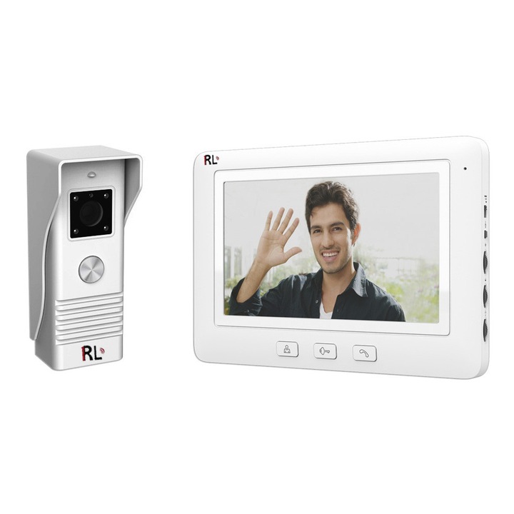 Set sonerie cu monitor 7", RL, alb