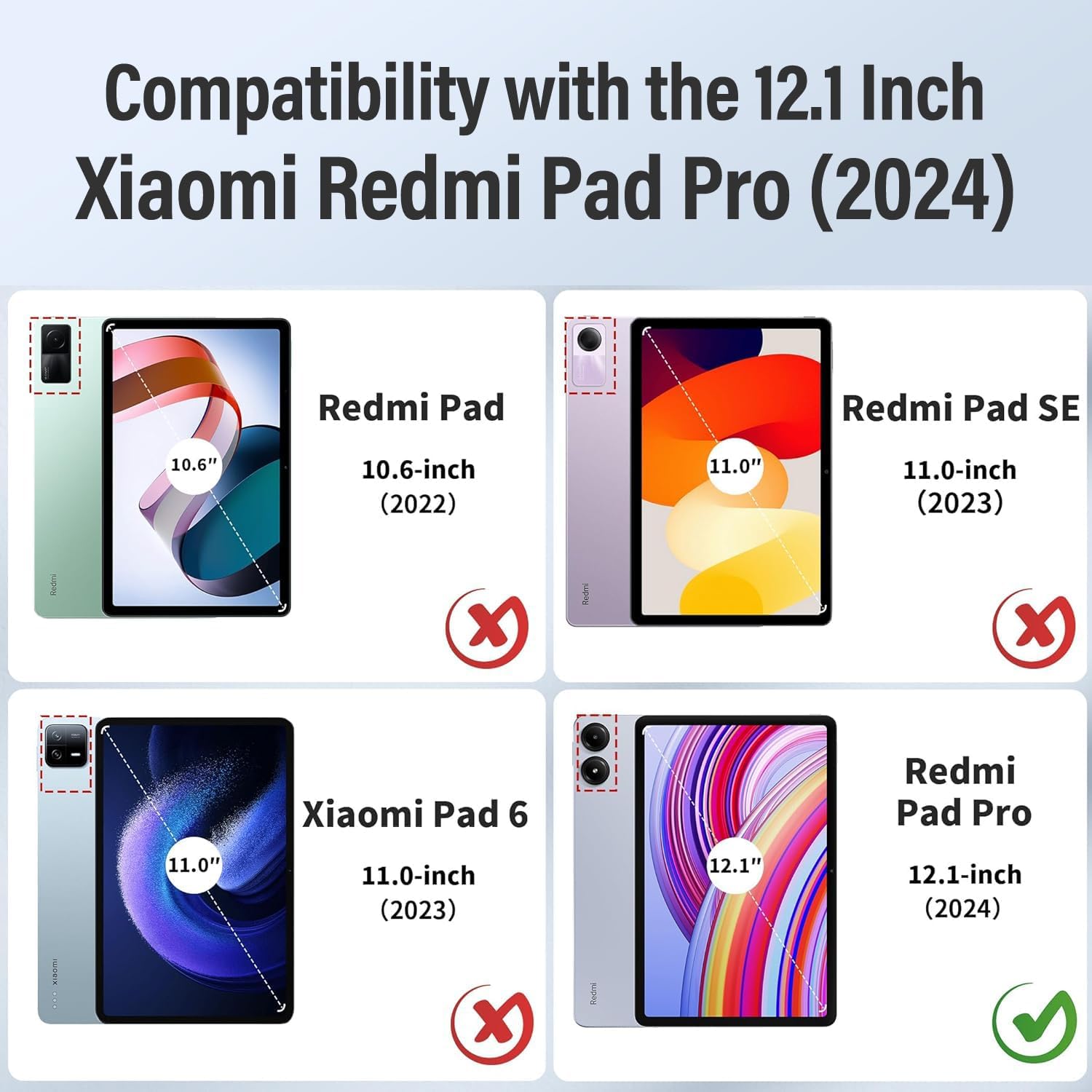 Husa tableta pentru, Xiaomi Redmi Pad Pro 12.1 Inch 2024, Negru