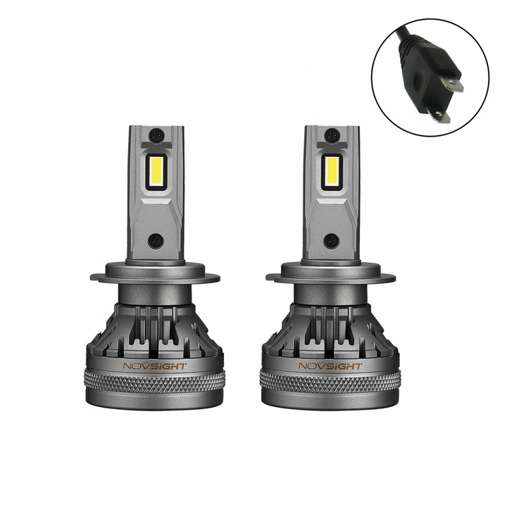 Set 2 Lami LED H7, 120W, 22000 LM, 6500K, impermeabil, 12V-24V, Gri