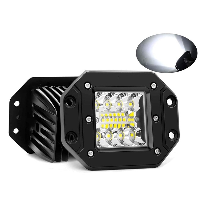 Spot incorporabil auto, 12V, 36W, 6000K, 12x9x6cm, IP68