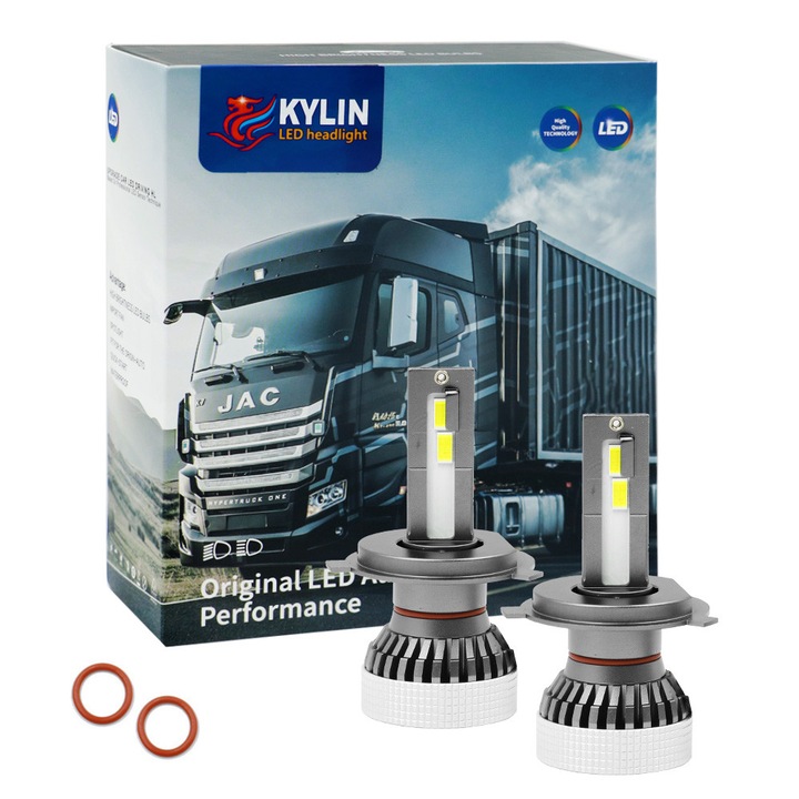 Lampa LED auto H4, 90W, 9000LM, 6000-7000K, set 2 bucati, dimensiuni 8x3,6x3,3cm