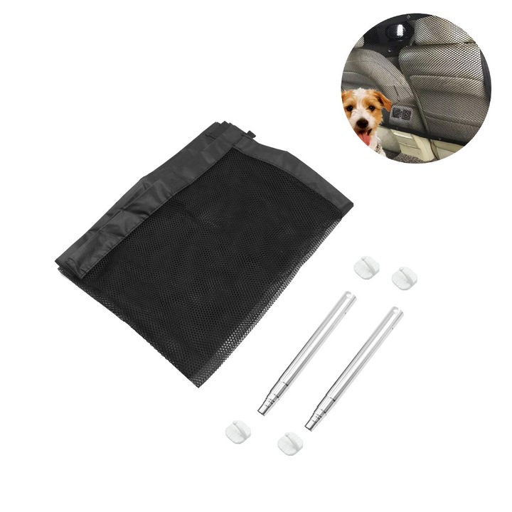 Parasolar auto Carsun, 115x62cm, cu plasa pentru vizibilitate