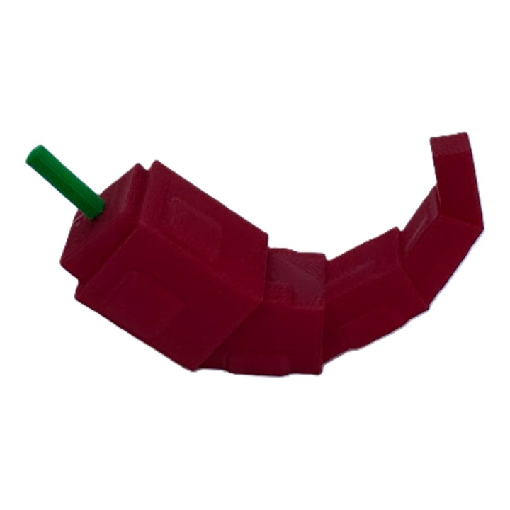 Фигурка на пипер – Зеленчук от поредицата „Отглеждай градина“ на Roblox, отпечатана на 3D принтер