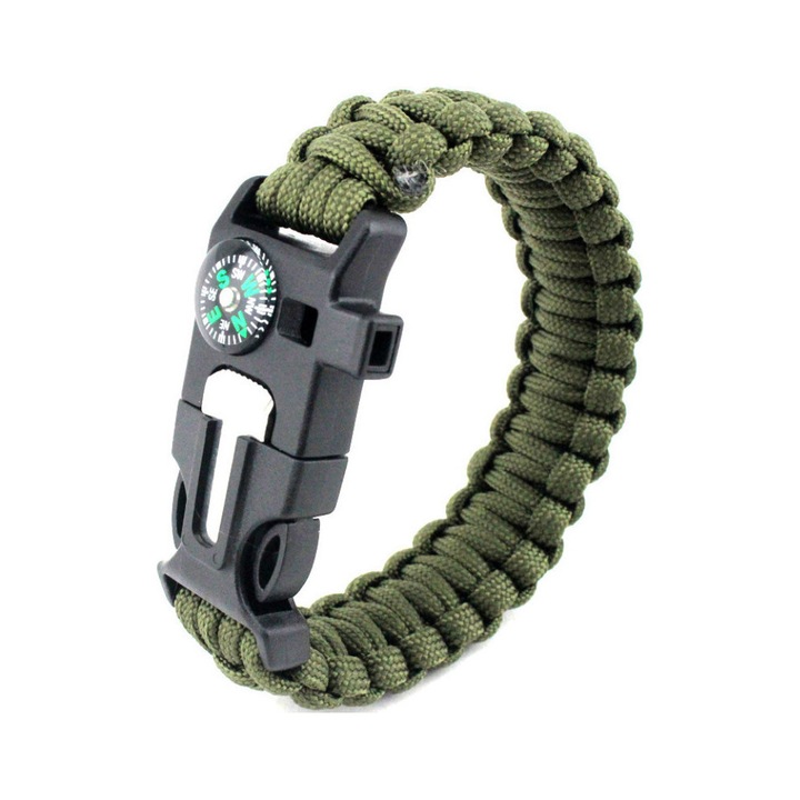 Bratara multifunctionala, 5 in 1, verde militar, 25x3x1cm