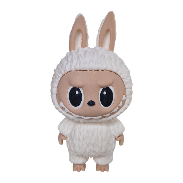 Figurina, 3DONE MODELS LABUBU, alb, 12cm