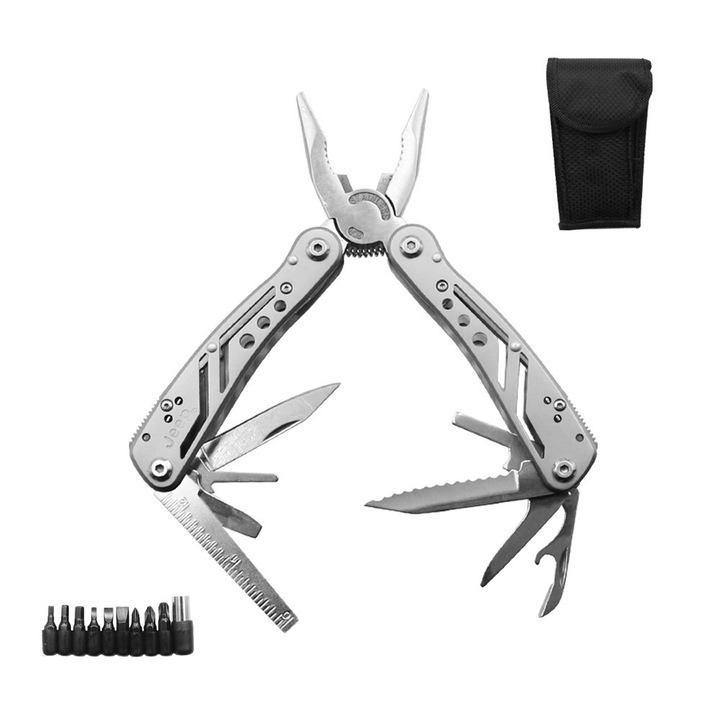 Set de unelte multifunctionale 9 in 1, pensa, cutite, accesorii, negru, 0.560 kg