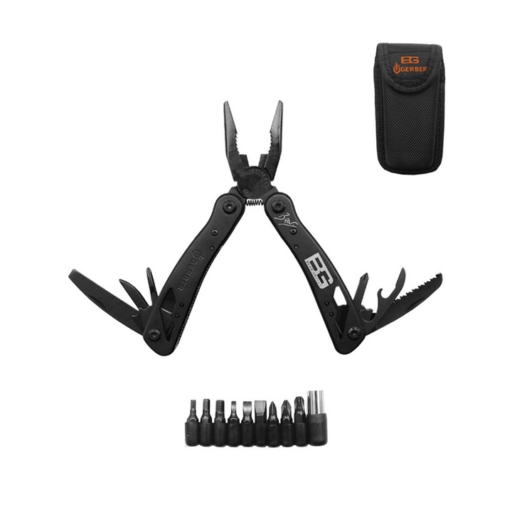 Set unelte multifunctionale 9 in 1, cu pensa, negru, 0.560 kg