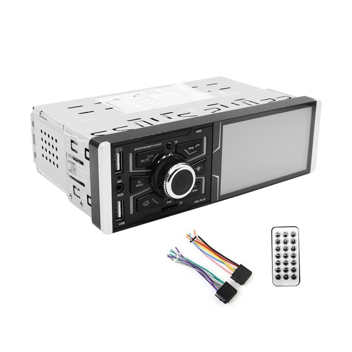 Ecosistem auto 1 DIN Bluetooth cu ecran 4.1", USB - AUX - SD, telecomanda, 18.5x12x5.7cm