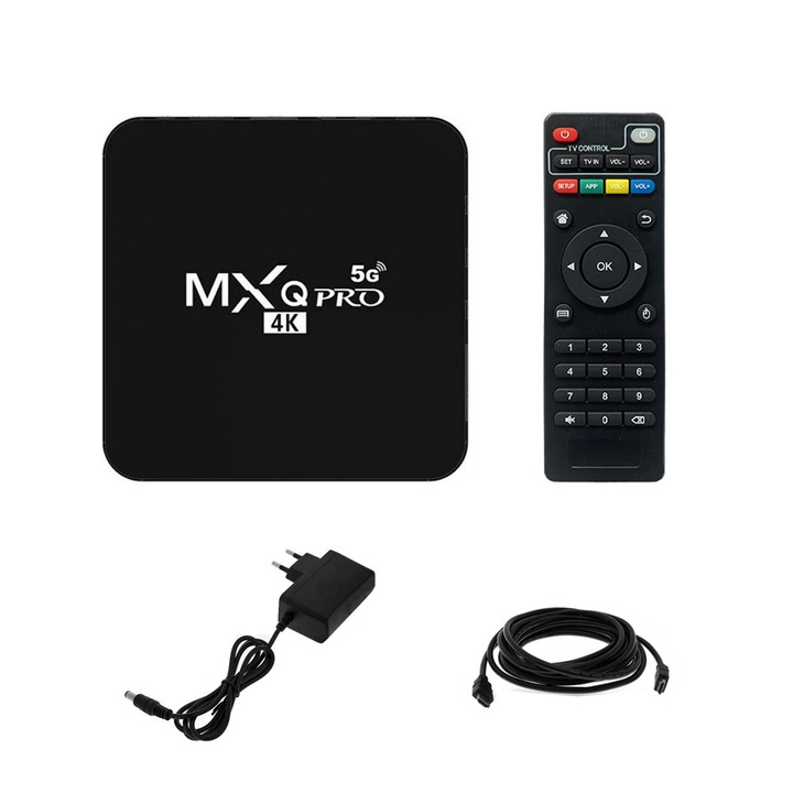 Mediaplayer Smart TV Box, Android 11.1, 4GB RAM, 32GB, 4K, 11.8x11.8x2.8cm