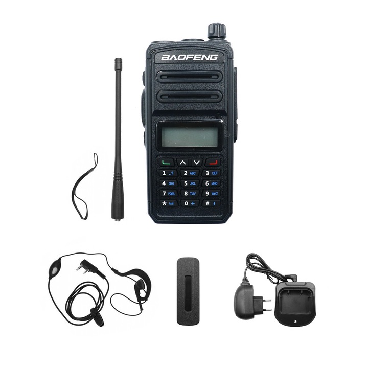 Statie radio Baofeng Pompodektes VHF-UHF 8W 1 buc, 13x6x3.5cm, negru