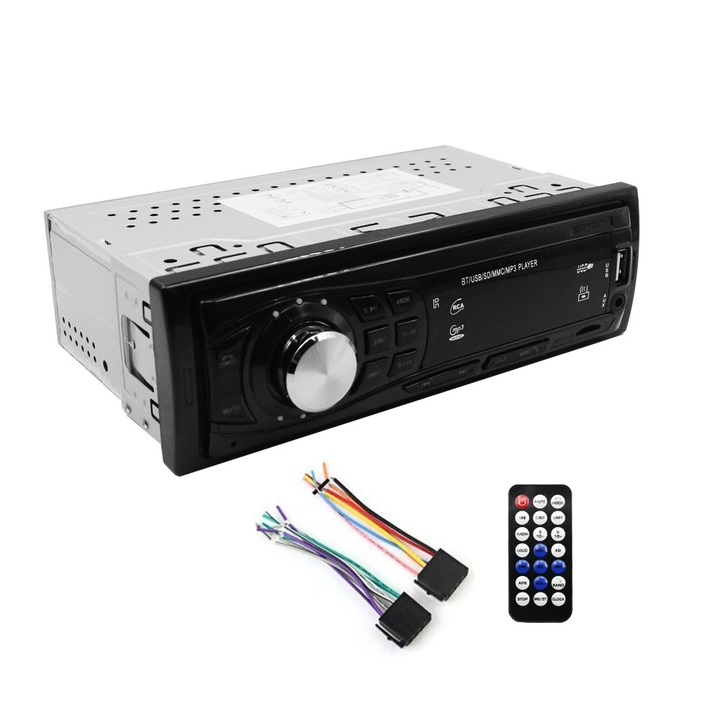 Sistem audio auto 1 DIN Bluetooth, USB - AUX - SD, cu telecomanda, 18.5x12x5.7cm, 0.470kg