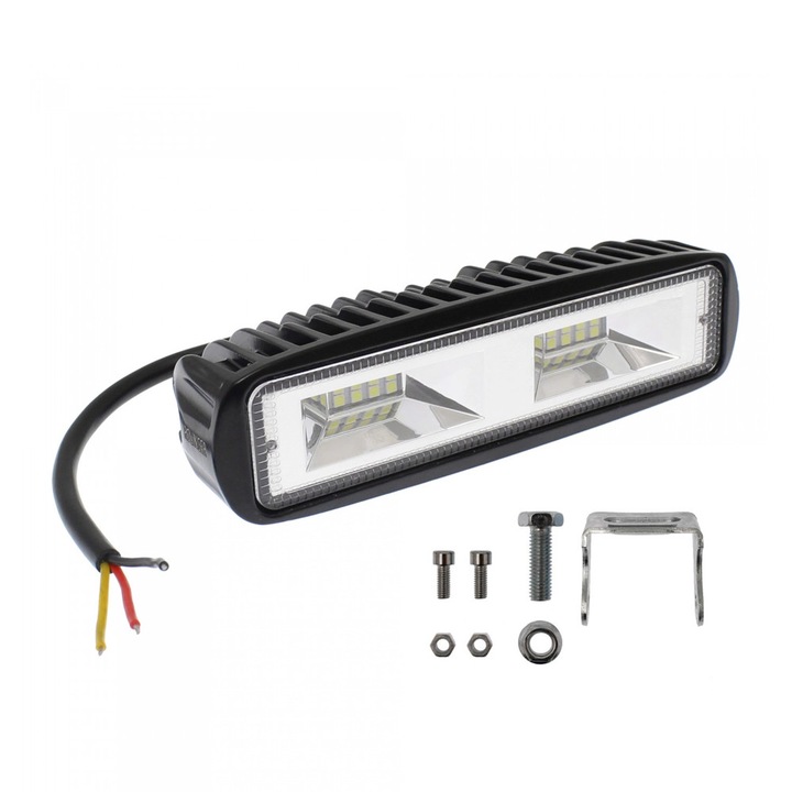 Proiector LED 54W 12V-24V aluminiu alb rece 10x8x5cm IP68