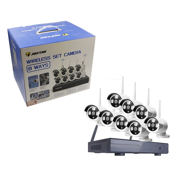 Kit Supraveghere 6 Camere 8MP (4K) Color Noaptea 30m Microfon exterior, 2160P, extensibil la 8, Complet + HDD1TB, acces mobil, noapte/zi, OOGIS™ K8MX6ECC-10