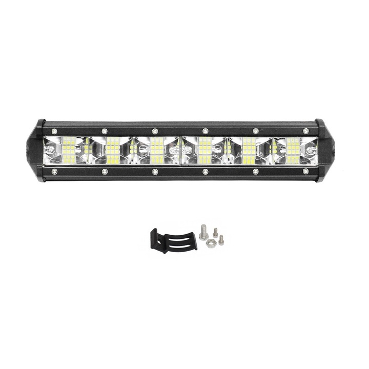 Proiector LED, 12V-24V, 108W, 8640LM, 6000K, IP68, 26x5.5x4.5cm