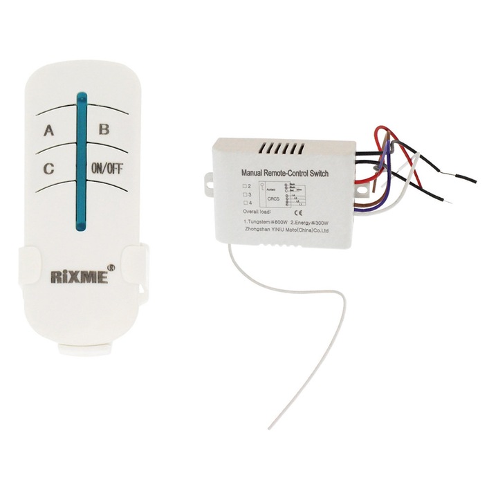 Comutator intermediar cu 3 canale 220V cu telecomanda RF RZ-0034