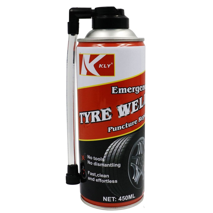 Spray reparare anvelope 450ml, transparent, 19x6.5x6.5cm