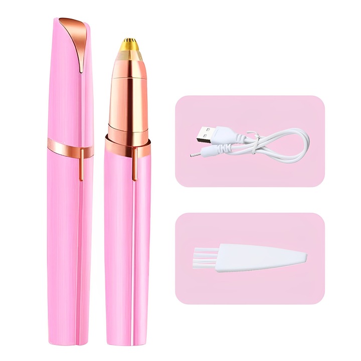 Epilator Flawless, roz, 11 x 3.3 x 3 cm