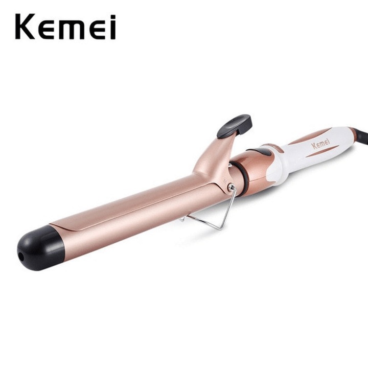 Ondulator Kemei, roz, 39cm, 1.80m cablu, 160-220°C, cu display LCD