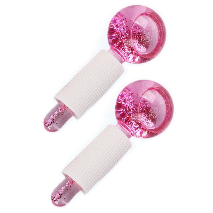 Bile cristal pentru masaj facial efect rece 5,2x13,2cm set 2 buc