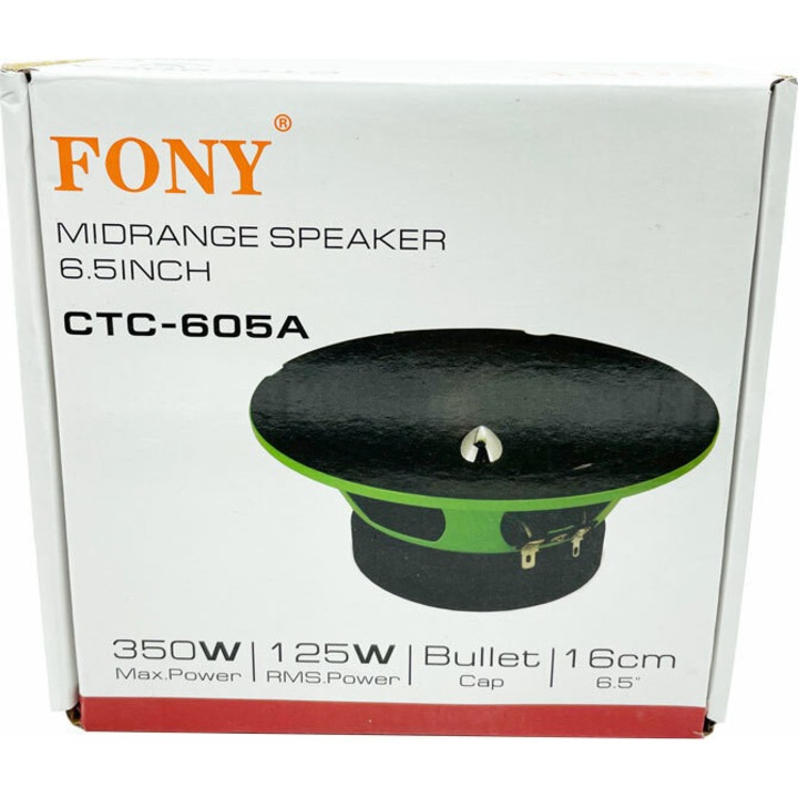 Subwoofer auto 6.5", 180W, 600W, 130Hz-8KHz, 16.5x16.5x7cm