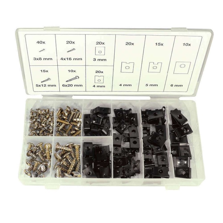 Set de suruburi si cleme de tip U 170 buc