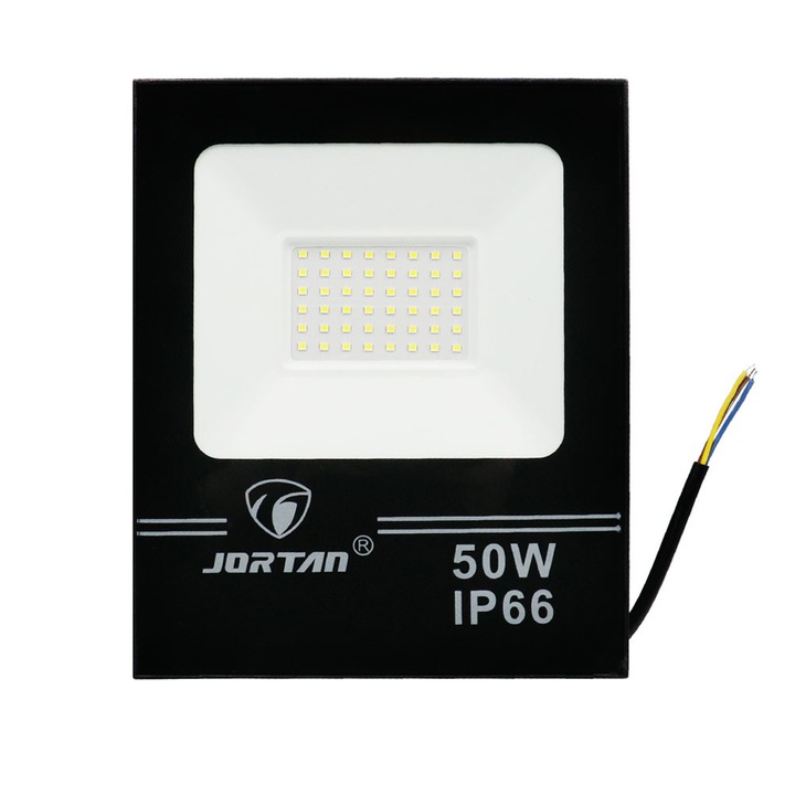 Proiector LED Jortan 50W 48 SMD alb rece 23.5x19x3.2cm IP66