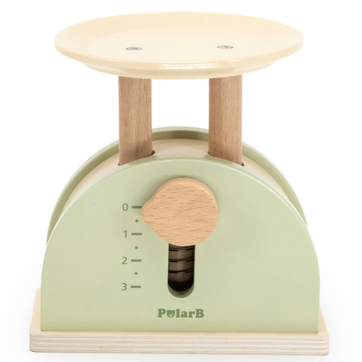 Konyhai mérleg gyerekeknek, PolarB, fa anyagból, 3 éves kortól