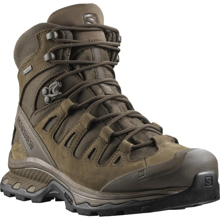 Ghete barbati Salomon Quest 4D GTX Forces 2 EN, flexibilitate, stabilitate, maro, material tip plasa si piele integrala, 44 2/3 EU