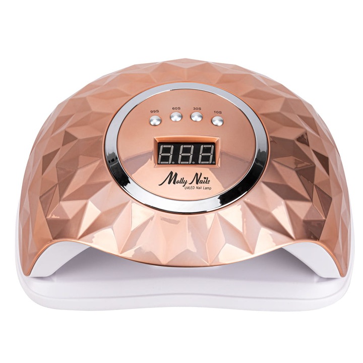 Molly Nails двойна UV/LED лампа за нокти 248W за хибридни лакове, гелове и акрилни гелове, златиста Y13